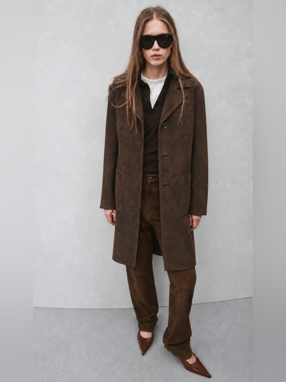 Magaschoni Women’s M Real Suede Jacket, Brown, Fully Lined